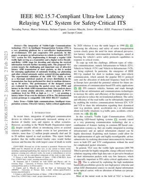 PDF Document Cover - IEEE 802.15.7-Compliant Ultra-low Latency Relaying VLC System for Safety-Critical ITS